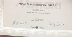 image of color management certificate of completion