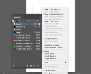 Image of Adobe InDesign Name Spot Color Step 1