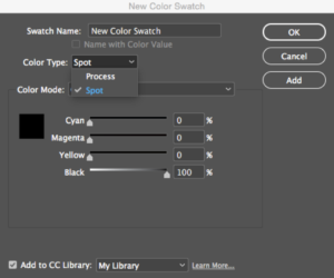 Image of Adobe InDesign Name Spot Color Step 2