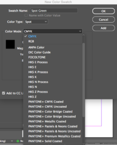 Image of Adobe InDesign Name Spot Color Step 2