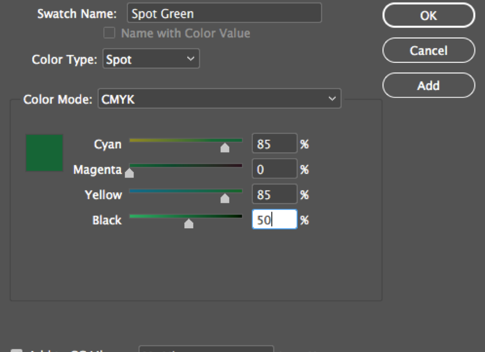 Image of Adobe InDesign Name Spot Color Step 4